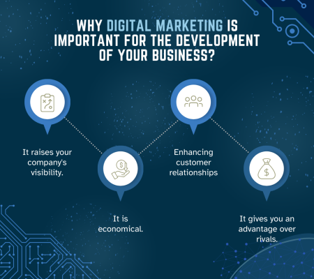 Blue Modern Digital Marketing Infographic Instagram Post